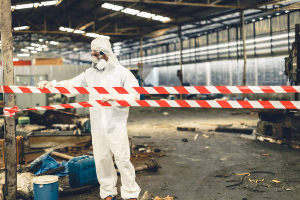 Professional Biohazard Cleanup technician working in Garden City, ID
